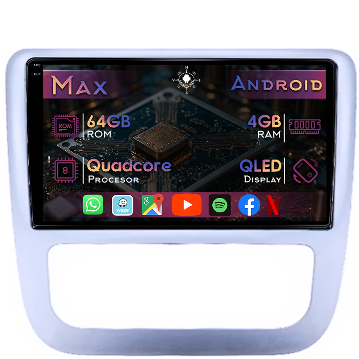 Navigatie dedicata Scirocco 2009-2014, 4GB RAM 64GB ROM, Quad Core, Display 9" QLED 1K, Carplay, Android 13, Bluetooth, Magazin Play, Suport camere AHD - imagine 1