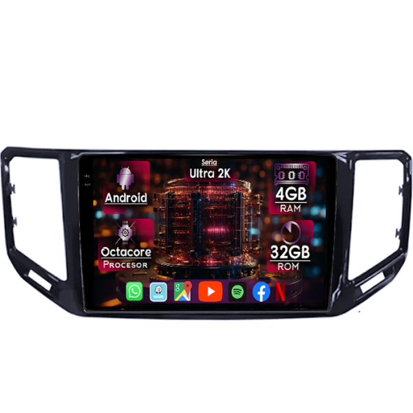 Navigatie dedicata Volkswagen Atlas 2017+, 4GB RAM 32GB ROM, Octacore, Display 9" QLED 2K, Carplay&Android Auto, Android 14, Ventilator Activ