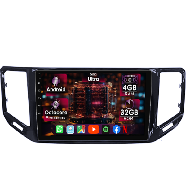 Navigatie dedicata Volkswagen Atlas 2017+, 4GB RAM 32GB ROM, Octacore, Display 9" QLED, Carplay&Android Auto, Android 14, Ventilator Activ