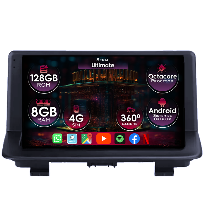 Navigatie dedicata Audi Q3 8U 2010-2018, 8GB RAM 128GB ROM, Octacore, Platforma TS18, Display 9" QLED, Carplay&Android Auto, Android 14, Ventilator Activ - imagine 1