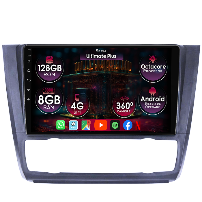 Navigatie dedicata BMW Seria 3 E90/E91/E92/E93 2004-2013, clima automata, 8GB RAM 128GB ROM, Octacore, Platforma 7862, Display 9" QLED, Carplay&Android Auto, Android 14 - imagine 1