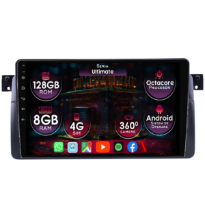 Navigatie dedicata BMW Seria 3 E46 1997-2006, 8GB RAM 128GB ROM, Octacore, Platforma TS18, Display 9" QLED, Carplay&Android Auto, Android 14, Ventilator Activ - imagine 1