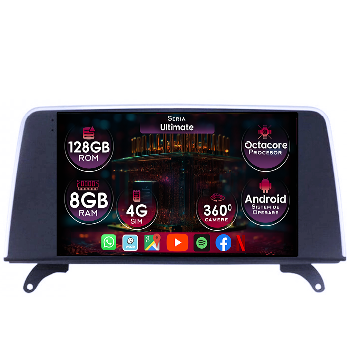 Navigatie dedicata BMW X5 E70 2007-2013, 8GB RAM 128GB ROM, Octacore, Platforma TS18, Display 9" QLED, Carplay&Android Auto, Android 14, Ventilator Activ - imagine 1