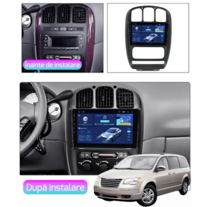 Navigatie dedicata Dodge Caravan 2000-2007, 8GB RAM 128GB ROM, Octacore, Platforma TS18, Display 9" QLED, Carplay&Android Auto, Android 14, Ventilator Activ - imagine 2