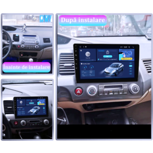 Navigatie dedicata Honda Civic 2006-2011, 4GB RAM 64GB ROM, Quad Core, Display 9" QLED 1K, Carplay&Android Auto, Android 14, Suport camere AHD - imagine 2