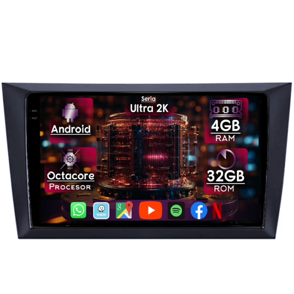 Navigatie dedicata Volkswagen Golf 6 2008-2013, 4GB RAM 32GB ROM, Octacore, Display 9" QLED 2K, Carplay&Android Auto, Android 14, Ventilator Activ