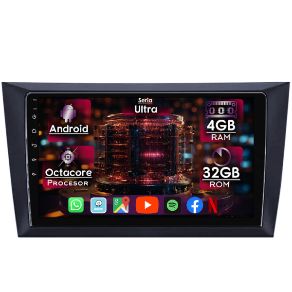 Navigatie dedicata Volkswagen Golf 6 2008-2013, 4GB RAM 32GB ROM, Octacore, Display 9" QLED, Carplay&Android Auto, Android 14, Ventilator Activ