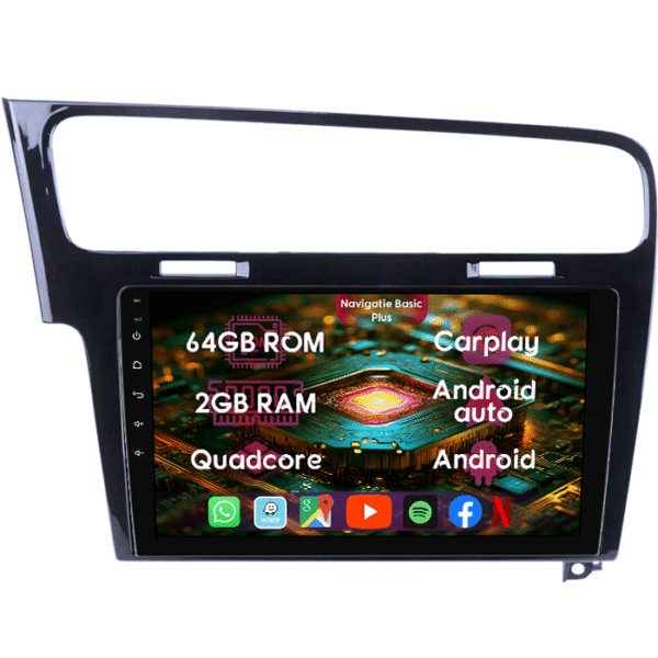 Navigatie dedicata Volkswagen Golf 7 2012-Prezent, 2GB RAM 64GB ROM, Quad Core, Display 10" IPS Full HD, Carplay&Android Auto, Android 14, Suport camere AHD