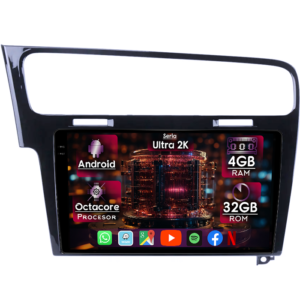 Navigatie dedicata Volkswagen Golf 7 2012-Prezent, 4GB RAM 32GB ROM, Octacore, Display 10" QLED 2K, Carplay&Android Auto, Android 14, Ventilator Activ - imagine 1