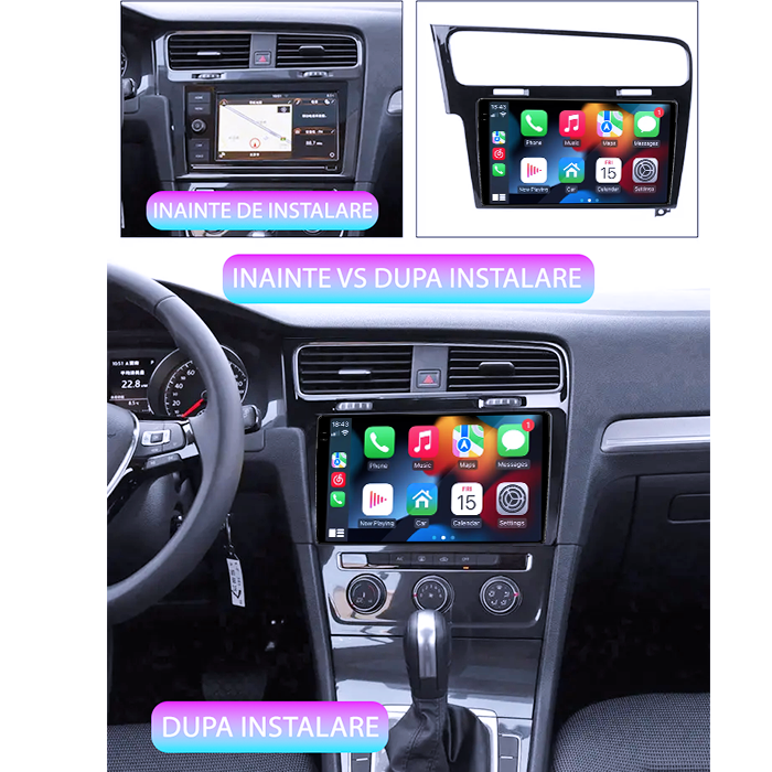 Navigatie dedicata Volkswagen Golf 7 2012-Prezent, 4GB RAM 32GB ROM, Octacore, Display 10" QLED 2K, Carplay&Android Auto, Android 14, Ventilator Activ - imagine 5