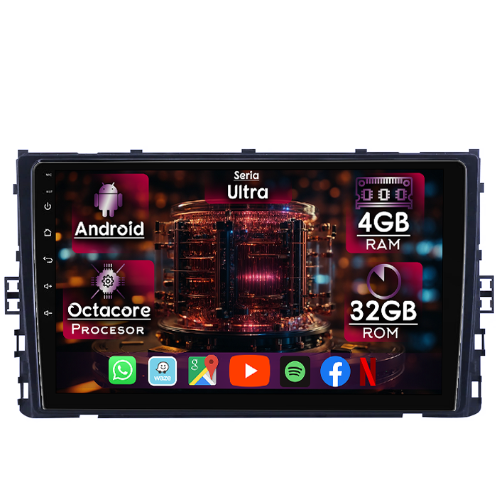 Navigatie dedicata Volkswagen Arteon 2017+, 4GB RAM 32GB ROM, Octacore, Display 9" QLED, Carplay&Android Auto, Android 14, Ventilator Activ - imagine 1