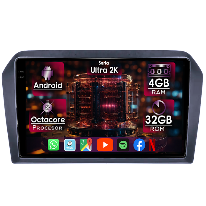 Navigatie dedicata Volkswagen Jetta 2013-2017, 4GB RAM 32GB ROM, Octacore, Display 9" QLED 2K, Carplay&Android Auto, Android 14, Ventilator Activ - imagine 1