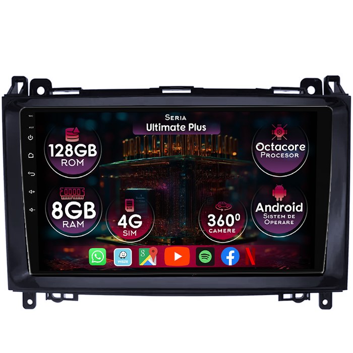 Navigatie dedicata Mercedes Clasa B200, 8GB RAM 128GB ROM, Octacore, Platforma 7862, Display 9" QLED, Carplay&Android Auto, Android 14, Ventilator Activ - imagine 1