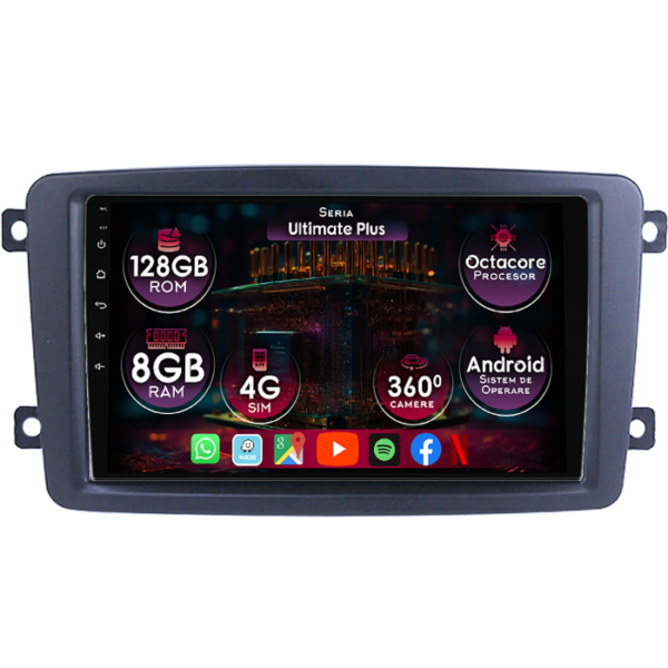 Navigatie dedicata Mercedes Viano, 8GB RAM 128GB ROM, Octacore, Display 7" QLED, Carplay&Android Auto, Android 13, Ventilator Activ