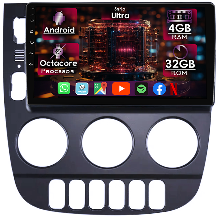 Navigatie dedicata Mercedes ML W163 1998-2005, 4GB RAM 32GB ROM, Octacore, Display 9" QLED, Carplay&Android Auto, Android 14, Ventilator Activ - imagine 1