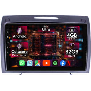 Navigatie dedicata Mercedes SLK R171 2004-2010, 4GB RAM 32GB ROM, Octacore, Display 9" QLED 2K, Carplay&Android Auto, Android 14, Ventilator Activ - imagine 1