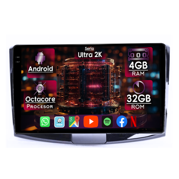 Navigatie dedicata Volkswagen Passat B6&B7 2005-2015, Black, 4GB RAM 32GB ROM, Octacore, Display 9" QLED 2K, Carplay&Android Auto, Android 14, Ventilator Activ