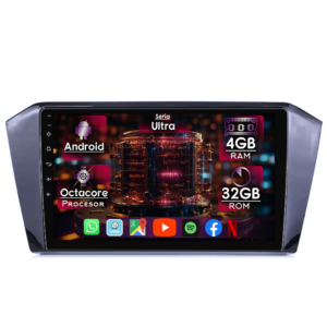 Navigatie dedicata Volkswagen Passat B8 2006+, 4GB RAM 32GB ROM, Octacore, Display 9" QLED, Carplay&Android Auto, Android 14, Ventilator Activ - imagine 1