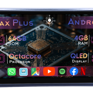 Navigatie Universala cu instalare pe bord, 4GB RAM 64GB ROM, Octacore, Display 9" QLED, Carplay&Android Auto, Android 14, Suport camere AHD - imagine 1