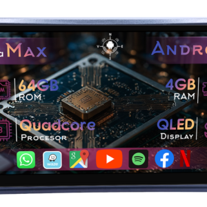 Navigatie Universala cu instalare pe bord, 4GB RAM 64GB ROM, Quad Core, Display 9" QLED 1K, Carplay&Android Auto, Android 14, Suport camere AHD - imagine 1