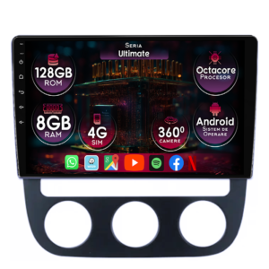 Navigatie dedicata Volkswagen Sagitar 2006-2012, 8GB RAM 128GB ROM, Octacore, Platforma TS18, Android 14, Display QLED 9", Carplay&Android Auto, SIM 4G - imagine 1