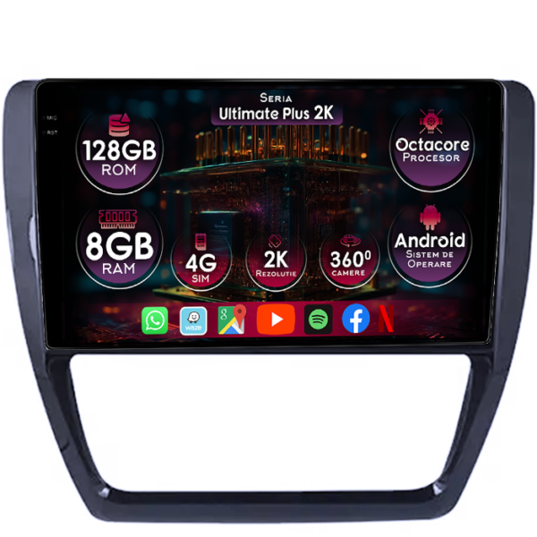Navigatie dedicata Volkswagen Sagitar 2012-2016, 8GB RAM 128GB ROM, Octacore, Platforma 7862, Display 10" QLED 2K, Carplay&Android Auto, Android 14, Ventilator Activ