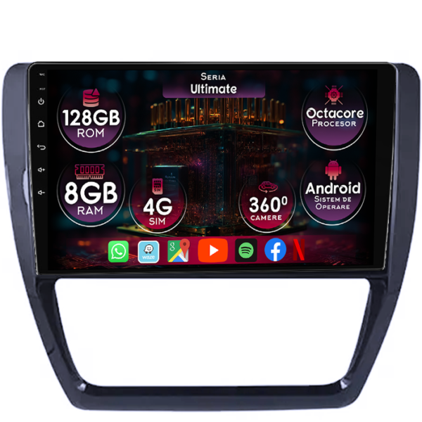 Navigatie dedicata Volkswagen Sagitar 2012-2016, 8GB RAM 128GB ROM, Octacore, Platforma TS18, Display 10" QLED, Carplay&Android Auto, Android 14, Ventilator Activ