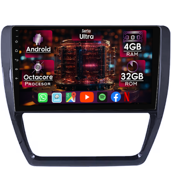 Navigatie dedicata Volkswagen Sagitar 2012-2016, 4GB RAM 32GB ROM, Octacore, Display 10" QLED, Carplay&Android Auto, Android 14, Ventilator Activ
