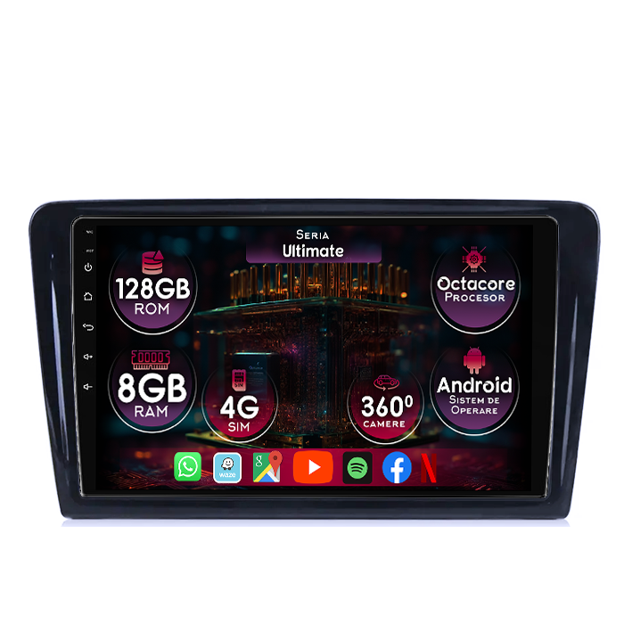 Navigatie dedicata Volkswagen Santana 2013-2017, 8GB RAM 128GB ROM, Octacore, Platforma TS18, Display 9" QLED, Carplay&Android Auto, Android 14, Ventilator Activ - imagine 1