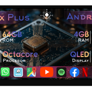 Navigatie GPS Universala, 4GB RAM 64GB ROM, Octacore, Display 9" QLED, Carplay&Android Auto, Android 14, Suport camere AHD - imagine 1