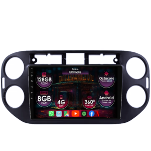 Navigatie dedicata Volkswagen Tiguan 1 2007-2018, Neagra, 8GB RAM 128GB ROM, Octacore, Platforma TS18, Display 9" QLED, Carplay&Android Auto, Android 14, Ventilator Activ - imagine 1