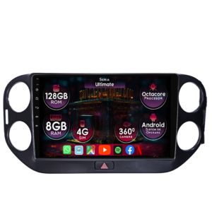 Navigatie dedicata Volkswagen Tiguan 1 2007-2018, 8GB RAM 128GB ROM, Octacore, Platforma TS18, Display 10" QLED, Carplay&Android Auto, Android 14, Ventilator Activ - imagine 1