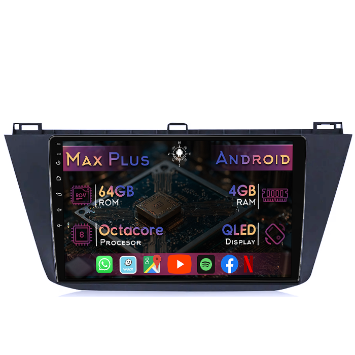 Navigatie dedicata Volkswagen Tiguan 2 2016+, 4GB RAM 64GB ROM, Octacore, Display 10" QLED, Carplay&Android Auto, Android 14, Suport camere AHD - imagine 1