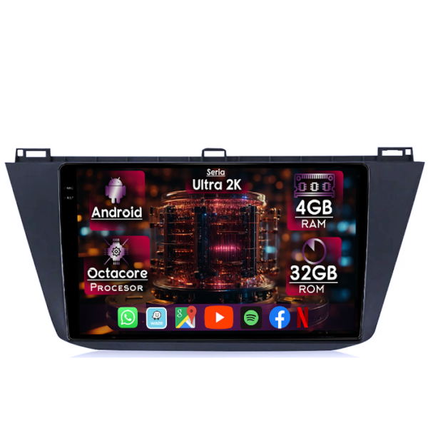 Navigatie dedicata Volkswagen Tiguan 2 2016+, 4GB RAM 32GB ROM, Octacore, Display 10" QLED 2K, Carplay&Android Auto, Android 14, Ventilator Activ