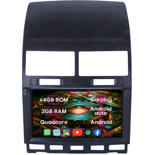Navigatie dedicata Volkswagen Touareg 2002-2011, 2GB RAM 64GB ROM, Quad Core, Display 9" IPS Full HD, Carplay&Android Auto, Android 14, Suport camere AHD