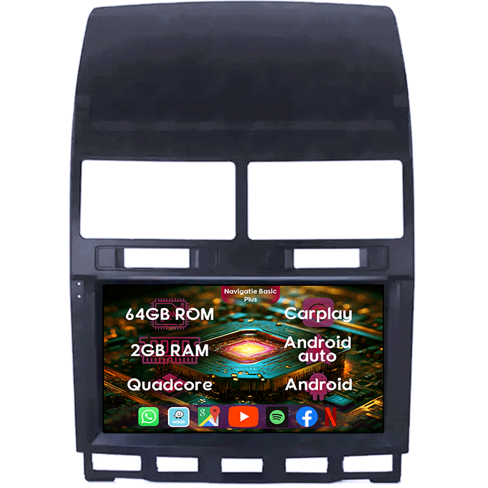 Navigatie dedicata Volkswagen Touareg 2002-2011, 2GB RAM 64GB ROM, Quad Core, Display 9" IPS Full HD, Carplay&Android Auto, Android 14, Suport camere AHD - imagine 1