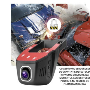 Camera inregistrare trafic DVR, Afisaj Live si Inregistrare in Navigatie GPS, HD 1080p, Adas, Vedere nocturna, unghi filmare 170 grade, Wi-Fi - imagine 3