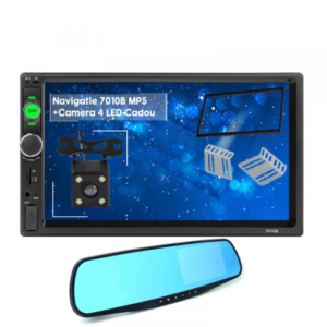 Pachet promotional! Oglinda DVR & Camera spate, Navigatie Mirrorlink MP5, VW Golf 4, Passat B5, Polo9n, Skoda, Seat 2005+ - imagine 1