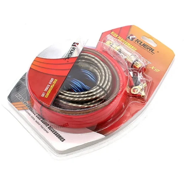 Kit cablu alimentare amplificator auto K-X9 10GA subwoofer, 4.5M lungime, RCA