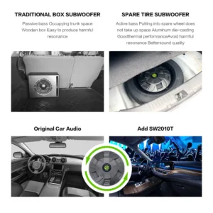 Subwoofer SW-2010T, 2 canale, 12V, frecventa de 10HZ-30KHZ, 90db - imagine 4