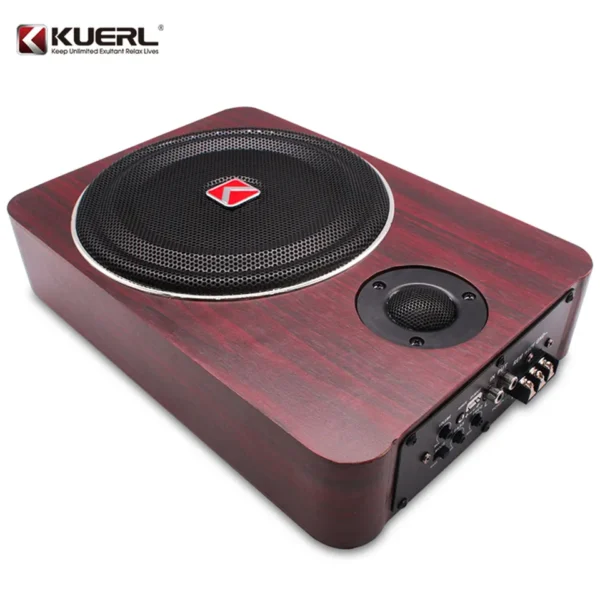 Ultra-thin subwoofer activ K-F808APR cu statie incorporata, 8 inch, 12V, frecventa de 20 - 20000 Hz, 600W, fara cablaje rca