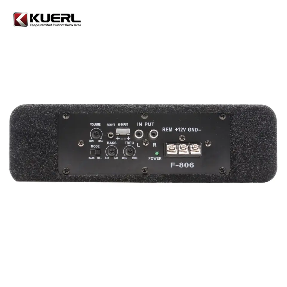 Ultra-thin subwoofer activ K-806APR cu statie incorporata, 8 inch, 12V, frecventa de 20 - 20000 Hz, 600W, fara cablaje - imagine 4