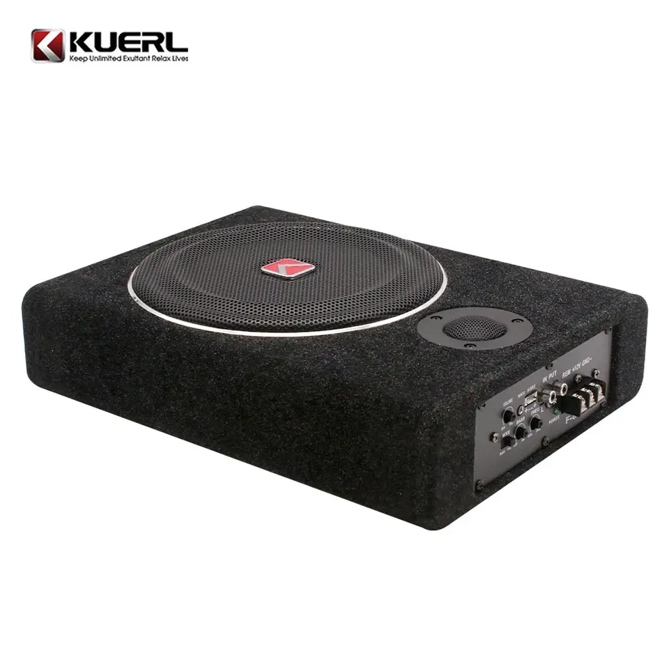 Ultra-thin subwoofer activ K-806APR cu statie incorporata, 8 inch, 12V, frecventa de 20 - 20000 Hz, 600W, fara cablaje - imagine 1