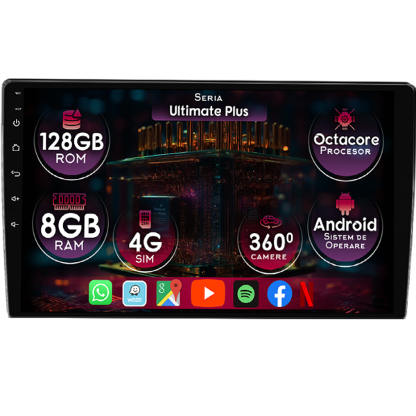 Navigatie dedicata Hyundai Azera 2006-2010, 8GB RAM 128GB ROM, Octacore, Platforma 7862, Display 9" QLED, Carplay&Android Auto, Android 14, Ventilator Activ
