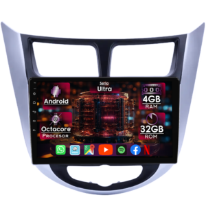 Navigatie dedicata Hyundai Accent 2010-2016, 4GB RAM 32GB ROM, Octacore, Display 9" QLED, Carplay&Android Auto, Android 14, Ventilator Activ - imagine 1