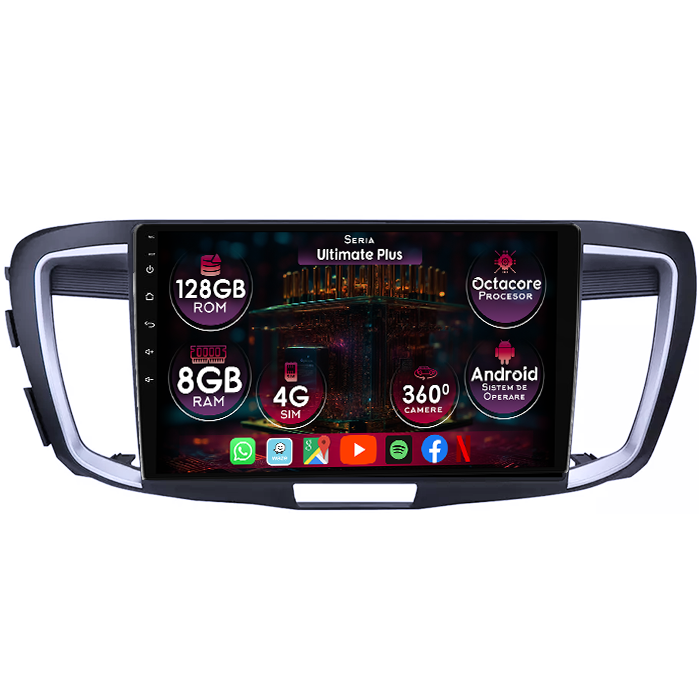 Navigatie dedicata Honda Accord 9 2014-2017, 8GB RAM 128GB ROM, Octacore, Platforma 7862, Display 9" QLED 2K, Carplay&Android Auto, Android 14, Ventilator Activ - imagine 1