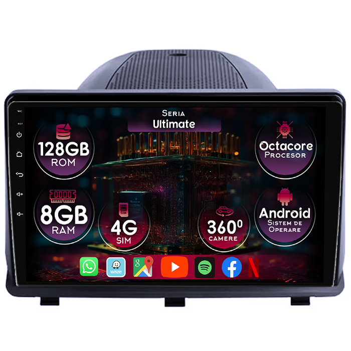 Navigatie dedicata Opel Antara 2006-2017, 8GB RAM 128GB ROM, Octacore, Platforma TS18, Display 9" QLED, Carplay&Android Auto, Android 14, Ventilator Activ - imagine 1