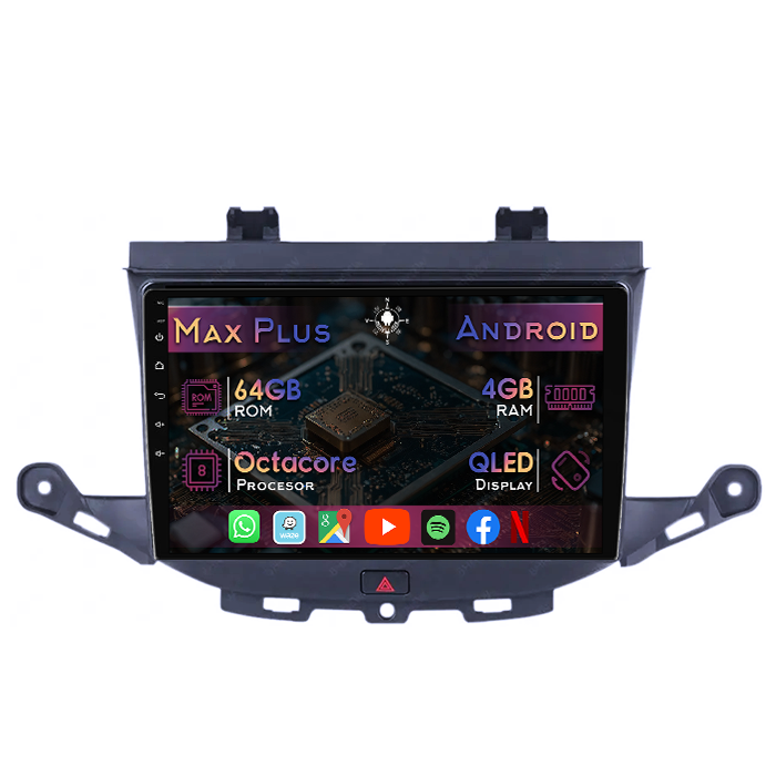 Navigatie dedicata Opel Astra K 2015-2021, 4GB RAM 64GB ROM, Octacore, Display 9" QLED, Carplay&Android Auto, Android 14, Suport camere AHD - imagine 1
