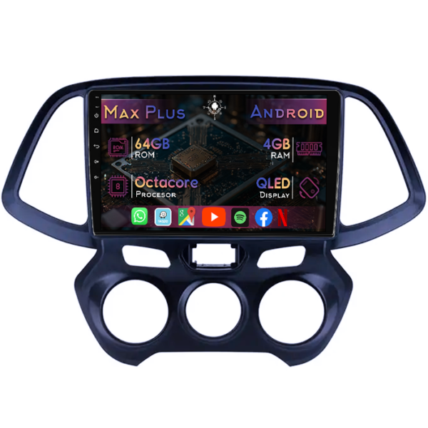 Navigatie dedicata Hyundai Atos 2018+, 4GB RAM 64GB ROM, Octacore, Display 9" QLED, Carplay&Android Auto, Android 14, Suport camere AHD