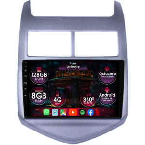 Navigatie dedicata Chevrolet Aveo 2011-2015, 8GB RAM 128GB ROM, Octacore, Platforma TS18, Display 9" QLED, Carplay&Android Auto, Android 14, Ventilator Activ - imagine 1